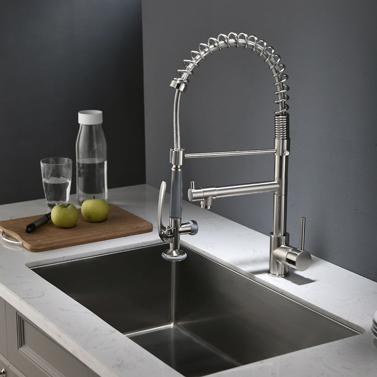 Pull Down Single Handle Kitchen Faucet With Accessories