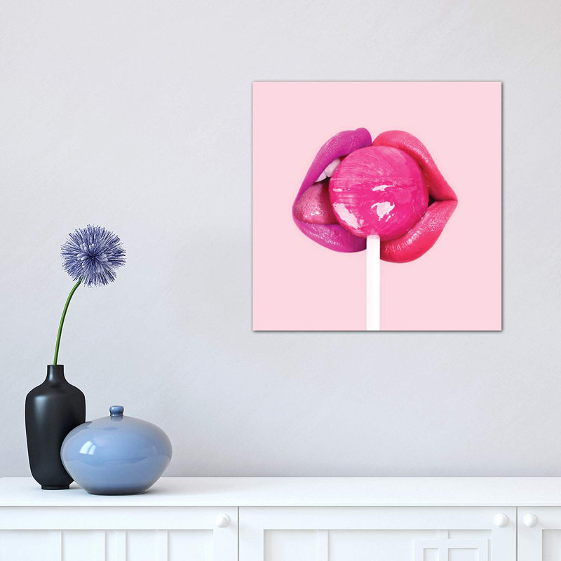 Lollipop Kiss by Paul Fuentes - Print on Canvas, 93.98 cm H x 93.98 cm W x 1.91 cm D, No Framed