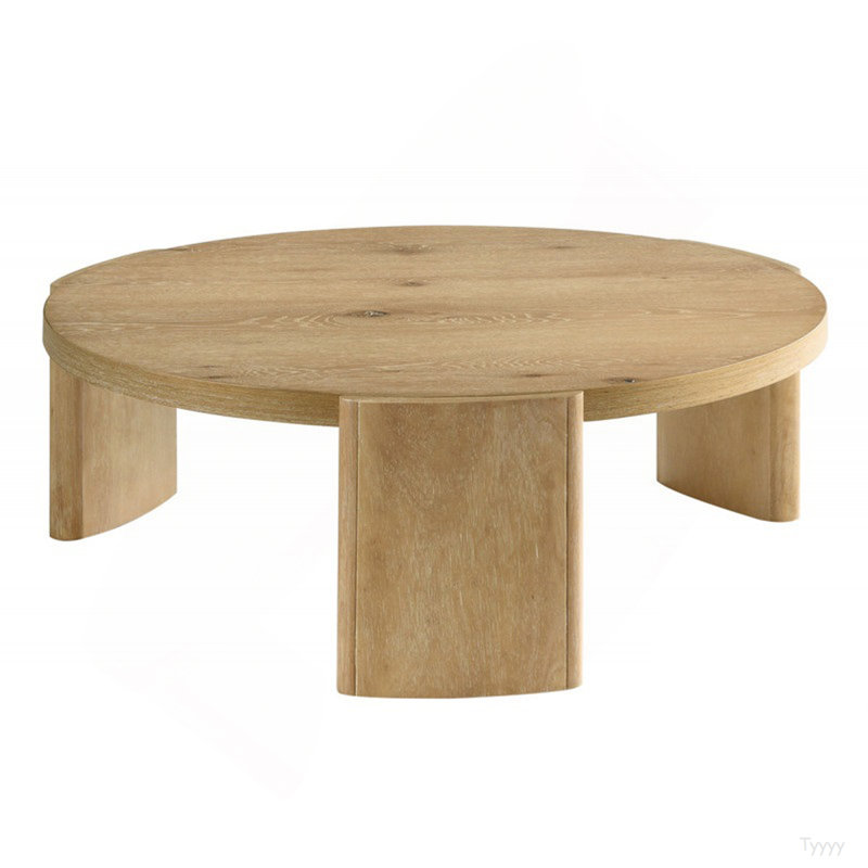Table basse ronde de 40 pouces en bois flotté Keplers, table de salon moderne