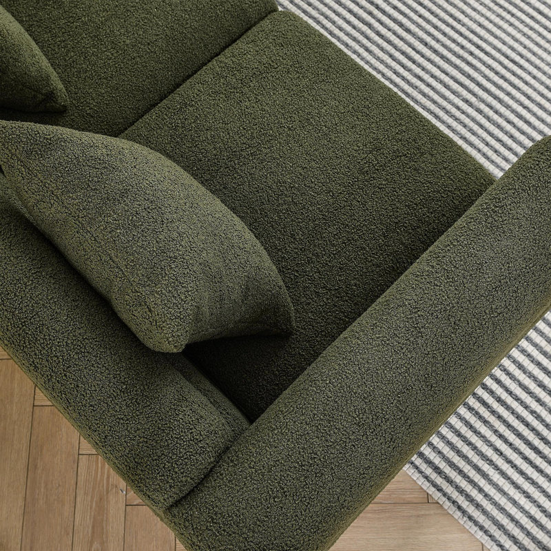 Canapé modulaire surdimensionné de 60 pouces à 2 places, canapé modulaire en tissu Comfort, Vert