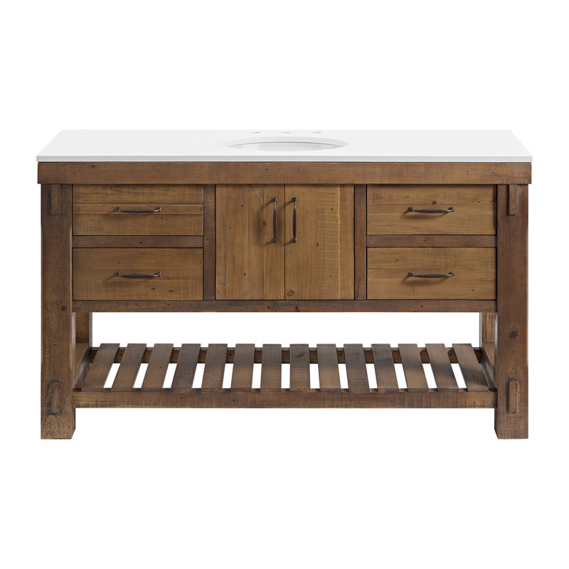 Bromley 60" Single Bathroom Vanity with Quartz Top