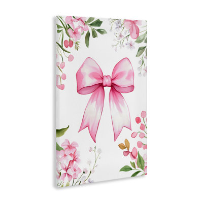 Whimsical Floral Bow Pink Canvas, design by Creative Studio