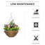 Charleston 2 PCs Artificial Lisianthus Flower Hanging Planter Basket Home