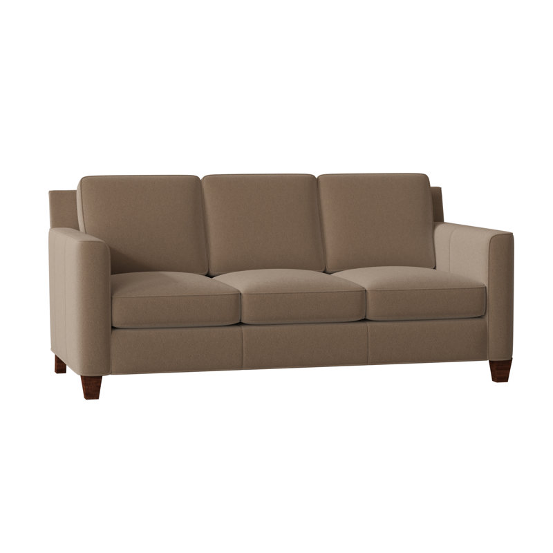 Yorba Leather Sofa, Anilina Hunter Genuine Leather, Mahogany