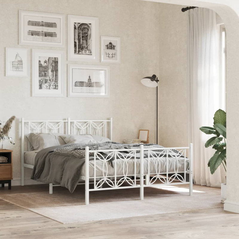 Antorio Metal Bed, White, 140cm x 200cm