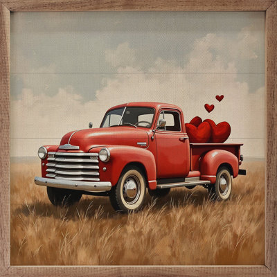 Cœurs de camion rouges de la Saint-Valentin