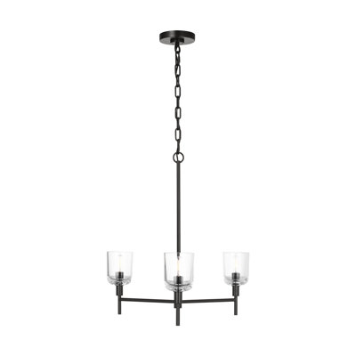 Lustre de salle à manger avec abat-jour transparent Thom Filicia Coury Light