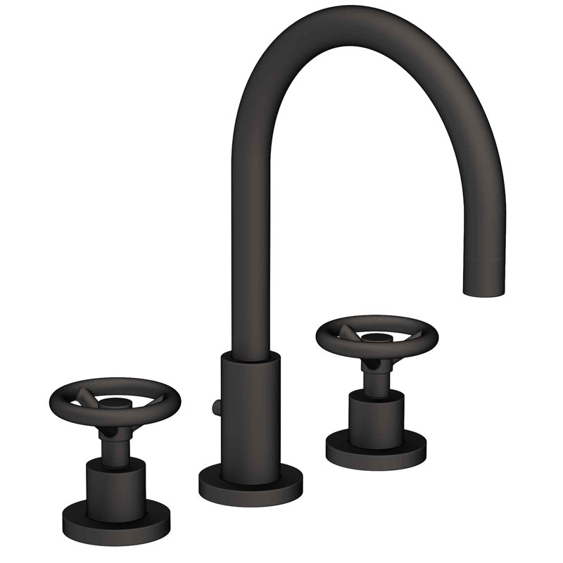 Slater Widespread Bathroom Faucet with Drain Assembly, Flat Black