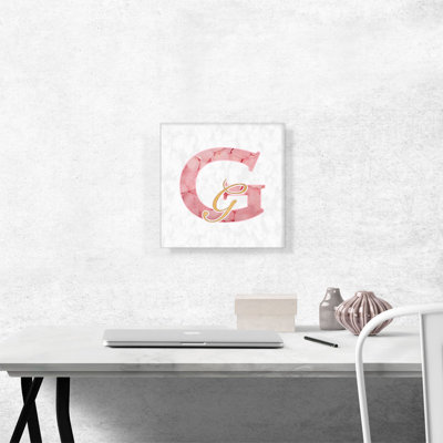 «Chic Chic Gold Gold Alphabet», lettre G - Reproduction d'art textuel sur toile tendue