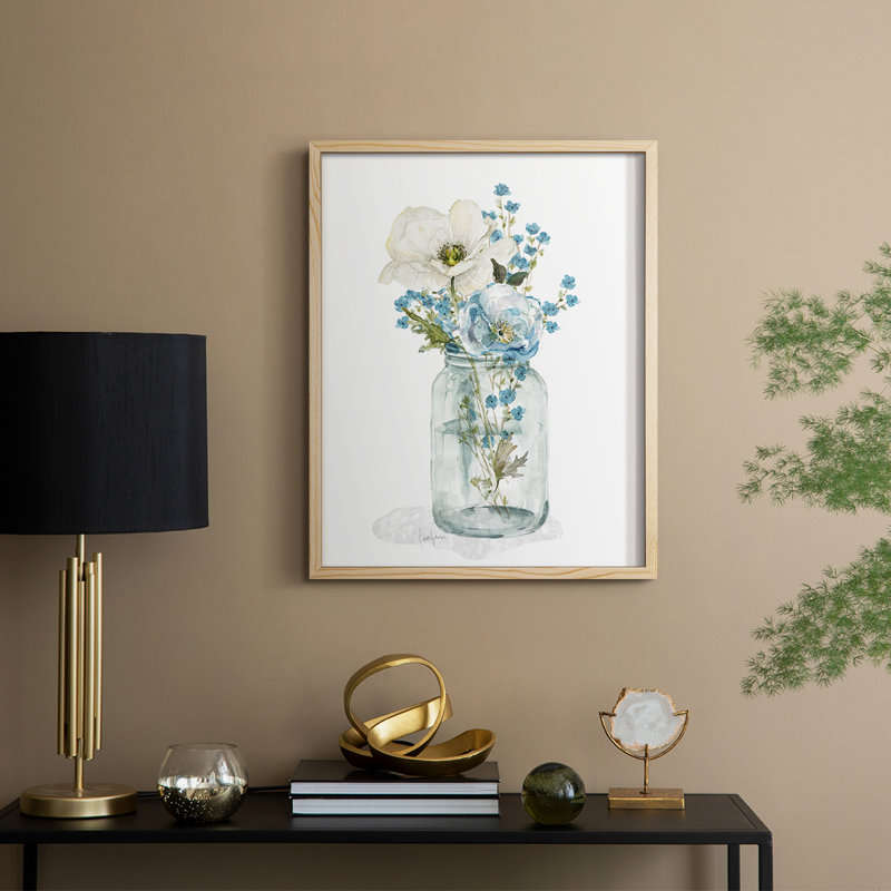 Mason Jar Blues I, reproduction encadrée - bois massif, H 21 po x l 17 po, Naturel