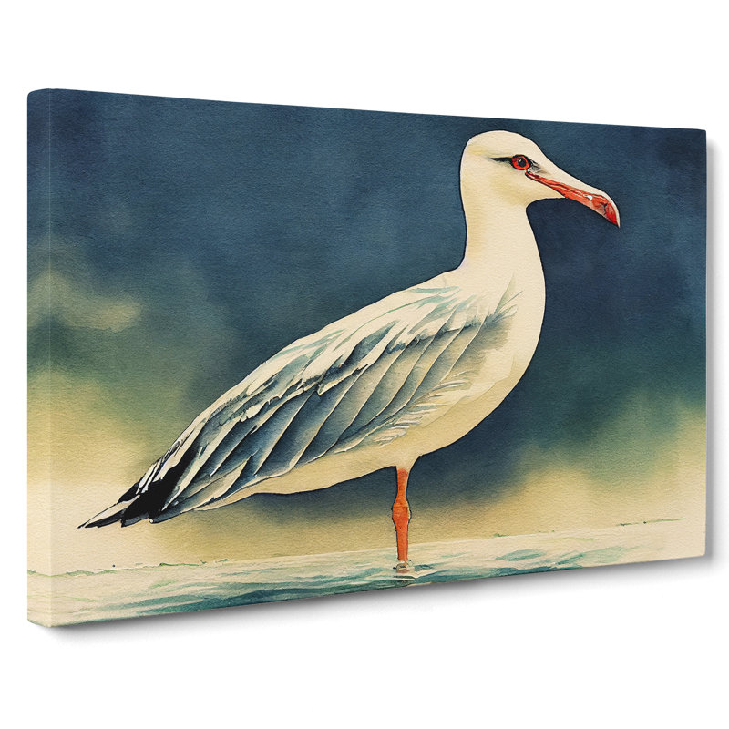 Watercolour Seagull Vol.1 - Wrapped Canvas, 35cm H x 50cm W x 3cm D