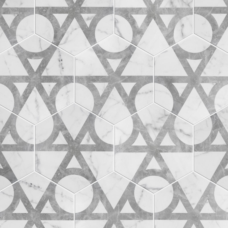 Classico Carrara 7" x 8" Porcelain Patterned Wall & Floor Tile