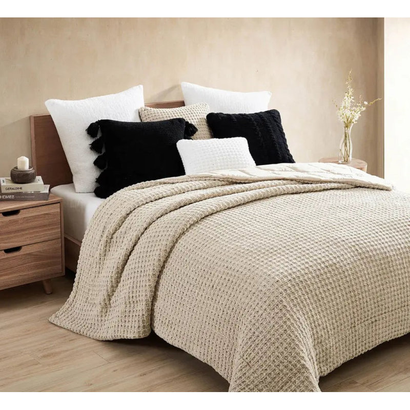 Pom Pom Square Pillow Cover & Insert, Black
