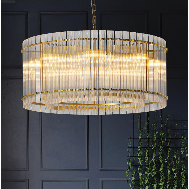 Lustre en cristal à deux niveaux, Gold
