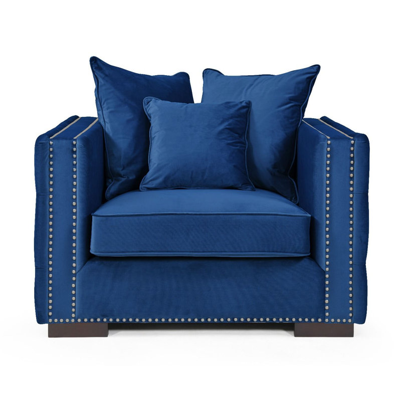 Angelina Upholstered Armchair, Blue