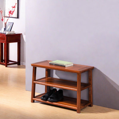 6 Pair Solid Wood Shoe Storage Bench