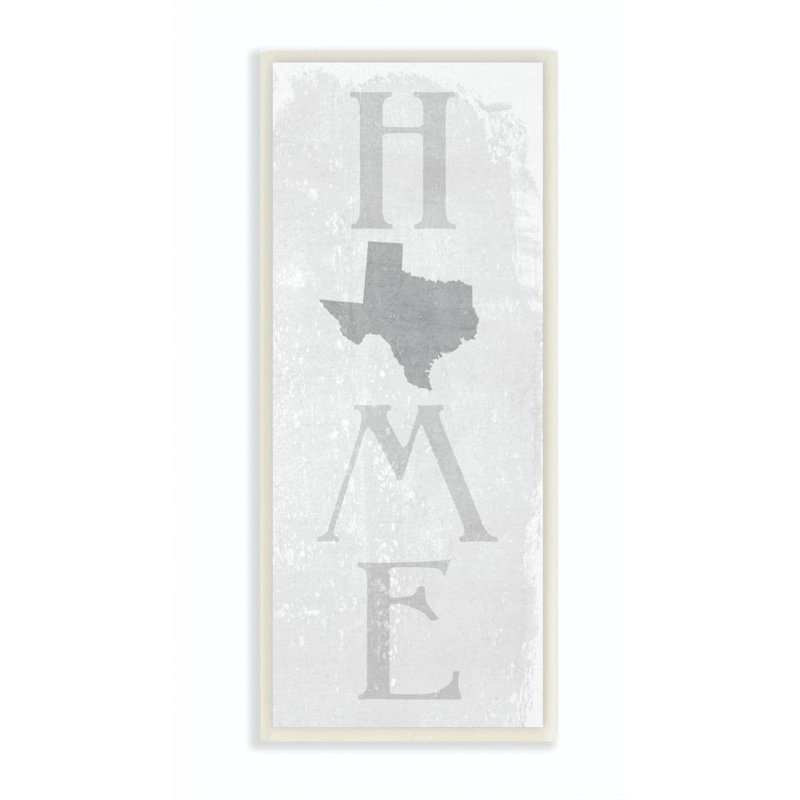 «Texas Home State Map Textured Word Design», impression sur toile, H 17 po x l 7 po, Plaque murale