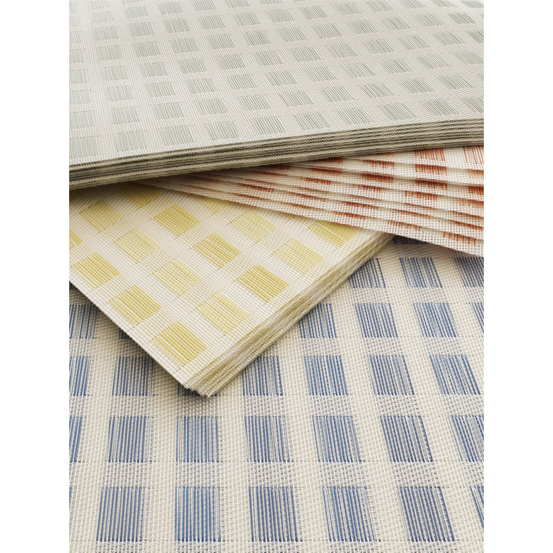 Stitch Vinyl Geometric Rectangle Placemat, Coral