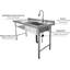 Commercial Restaurant Sink,stainless Steel Utility Sink Free-standing Kitchen Sink, With Pull-out Faucet(single Bowl)