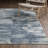 Michalski Textural Distressed Abstract Blue/ Ivory Hand-made Area Rug-1573843617