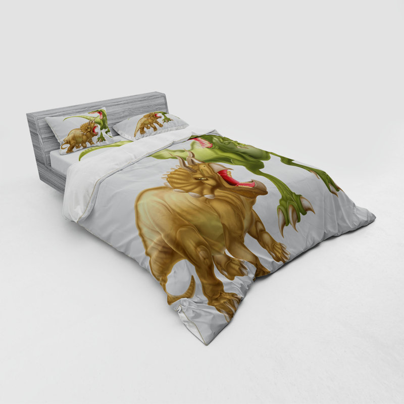 Ensemble de housse de couette dinosaur, Housse de couette grand + 3 pièces supplémentair