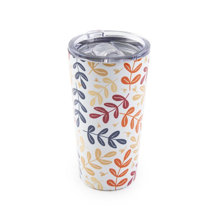 Cambridge Set Of 2 24Oz Multi-Color Stripe Insulated Straw Tumblers