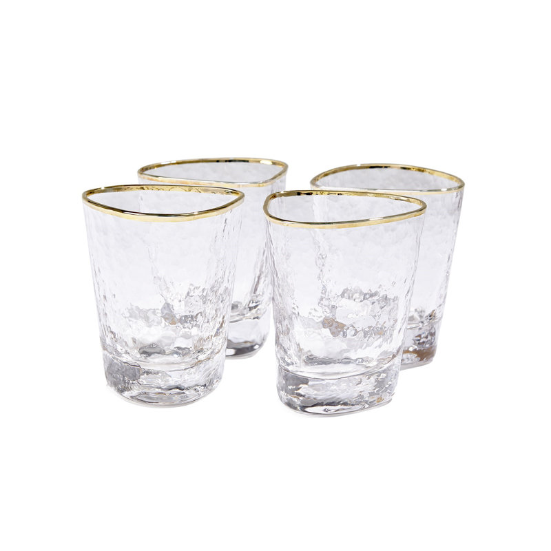 Hammered DOF Glass-Clear w/Gold Rim