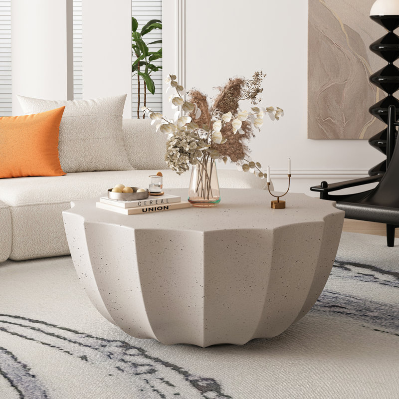 Table basse de 35,43 po Mobilier d'extérieur intérieur de style moderne, parfait pour le salon, le patio, le jardin et la cour (blanc)