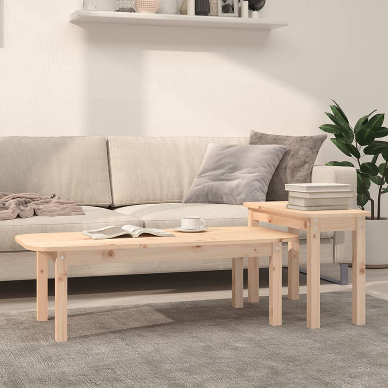Wrenshall Solid Wood Four Leg Coffee Table, Beige