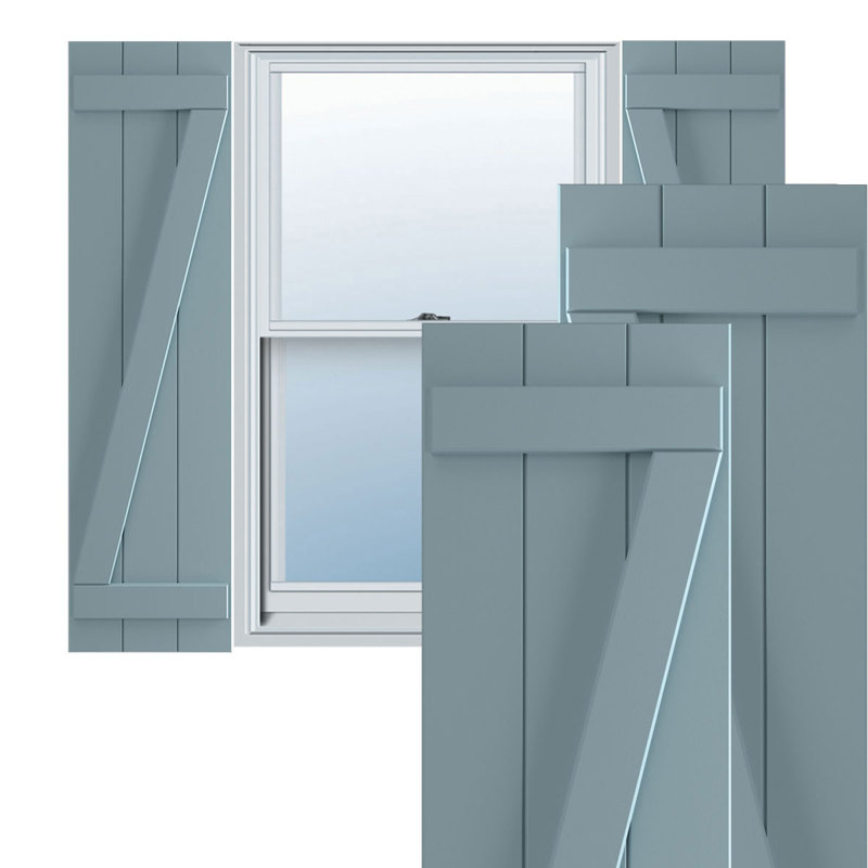 Volets en PVC True Fit, 16.125", 42", Bleu paisible