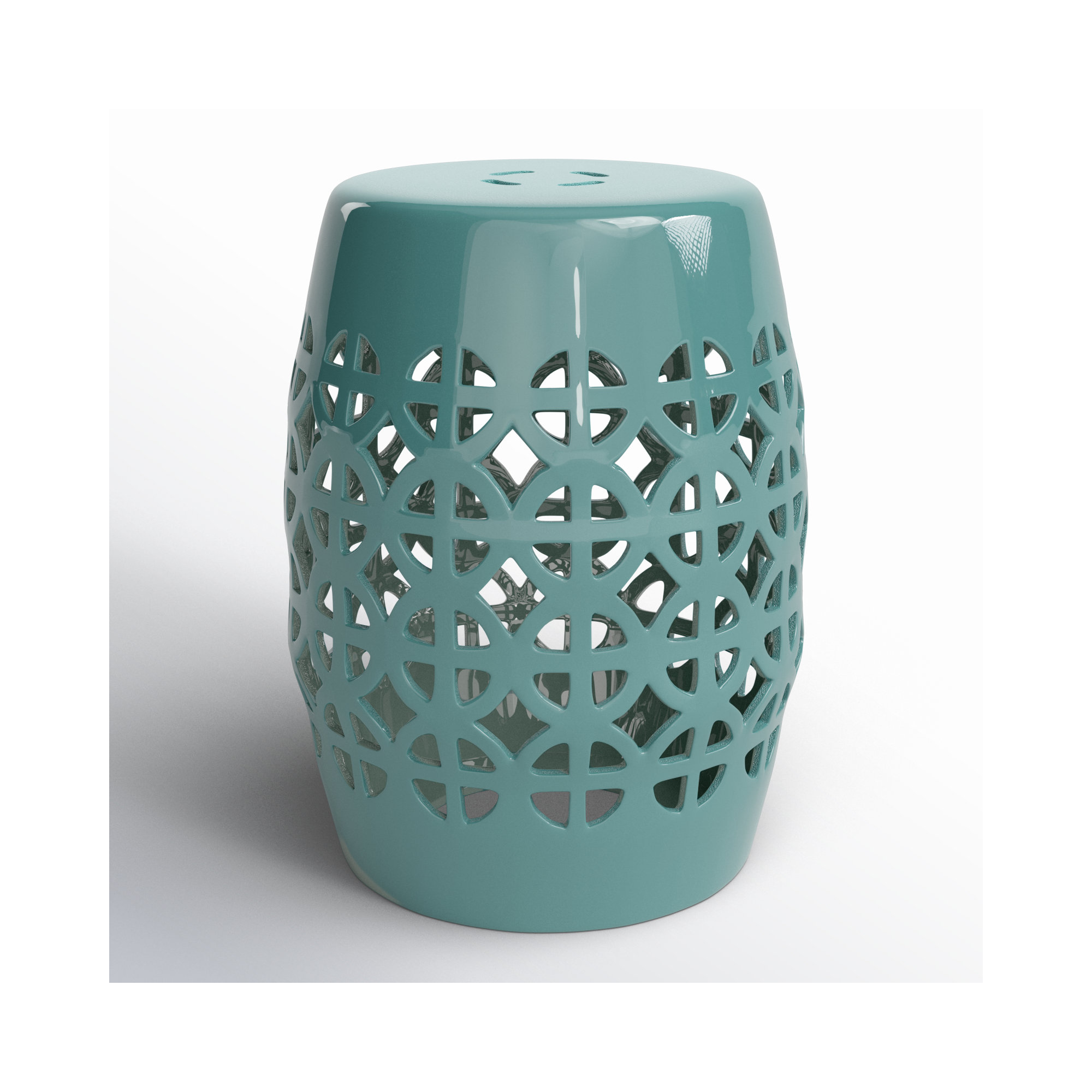 Becquere Ceramic/Porcelain Garden Stool, Sky Blue