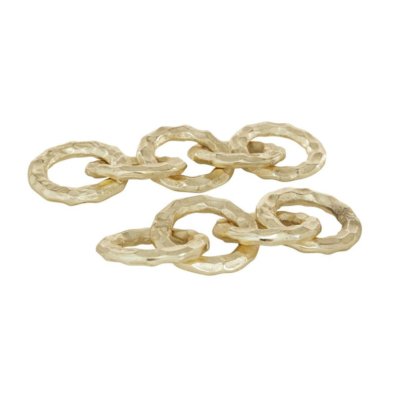 Cosmoliving By Cosmopolitan 2-Piece Gold Aluminum Sculpture