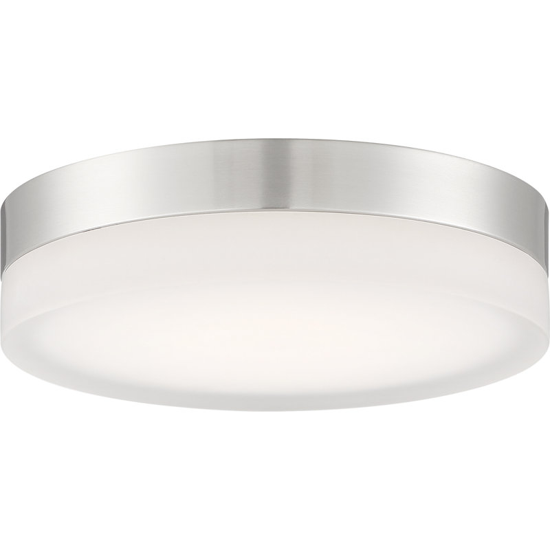 Pavillion Glass LED Flush Mount, Brushed Nickel, 3" H x 10.75" W x 10.75" D