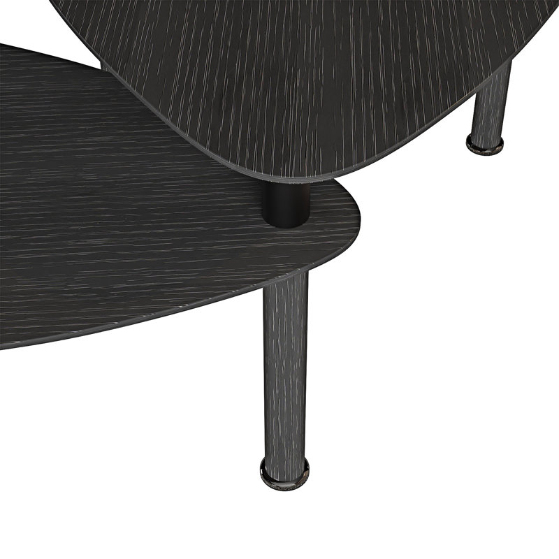 Table basse rotative en bois, Noir
