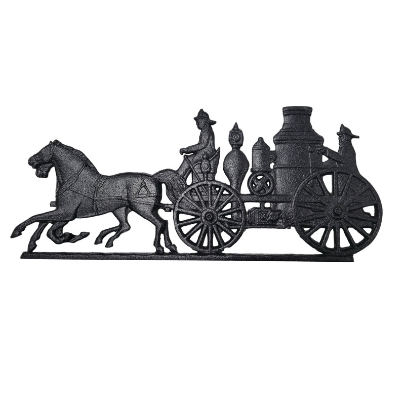 Rooftop 30" Fire Wagon Weathervane, Black