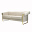 Canapé SOFA moderne en velours crème avec accents dorés-1890040694