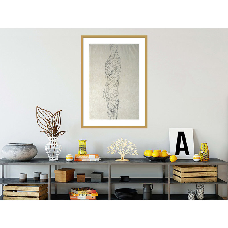 «Woman In a Kimono» par Gustav Klimt, impression giclée encadrée, H 41,5 po x l 29,71 po