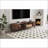 TV Stand, Modern Media Console with Rattan Drawer &amp; Sliding Doors for 75” TVs | Dark Brown | Solid Wood+MDF