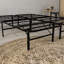 Base de lit plate-forme en acier noir pleine grandeur - acier soudé, assemblage rapide, supporte 2 000 lb, rangement sous le lit haute résistance, aucun sommier requis-703622762