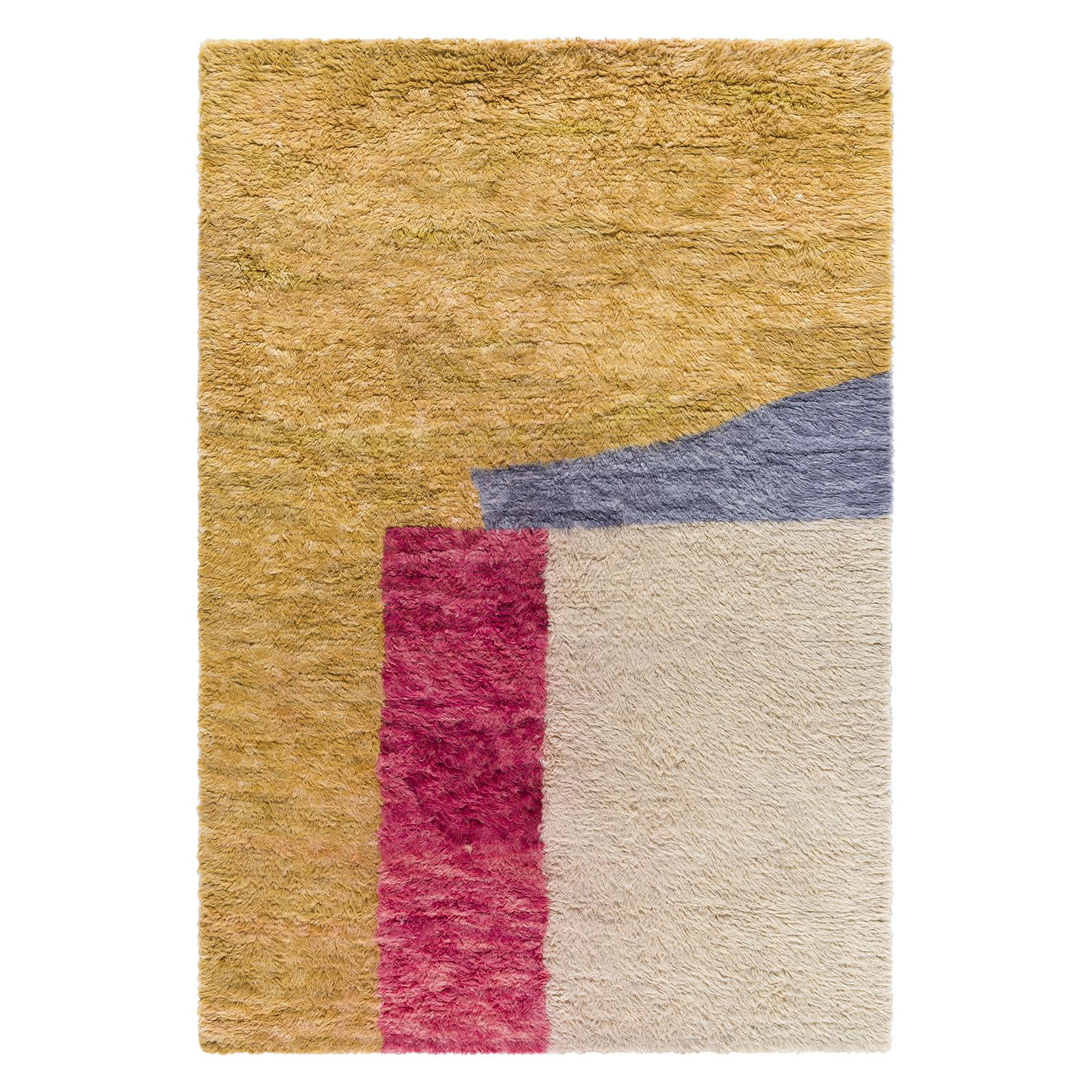 Tura Hand Tufted Wool Tan Rug, Rectangle 8' x 10'