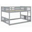 Full Over Full Bunk Bed with Ladder, Grey (No Box Spring Needed, Durable Pine Frame)