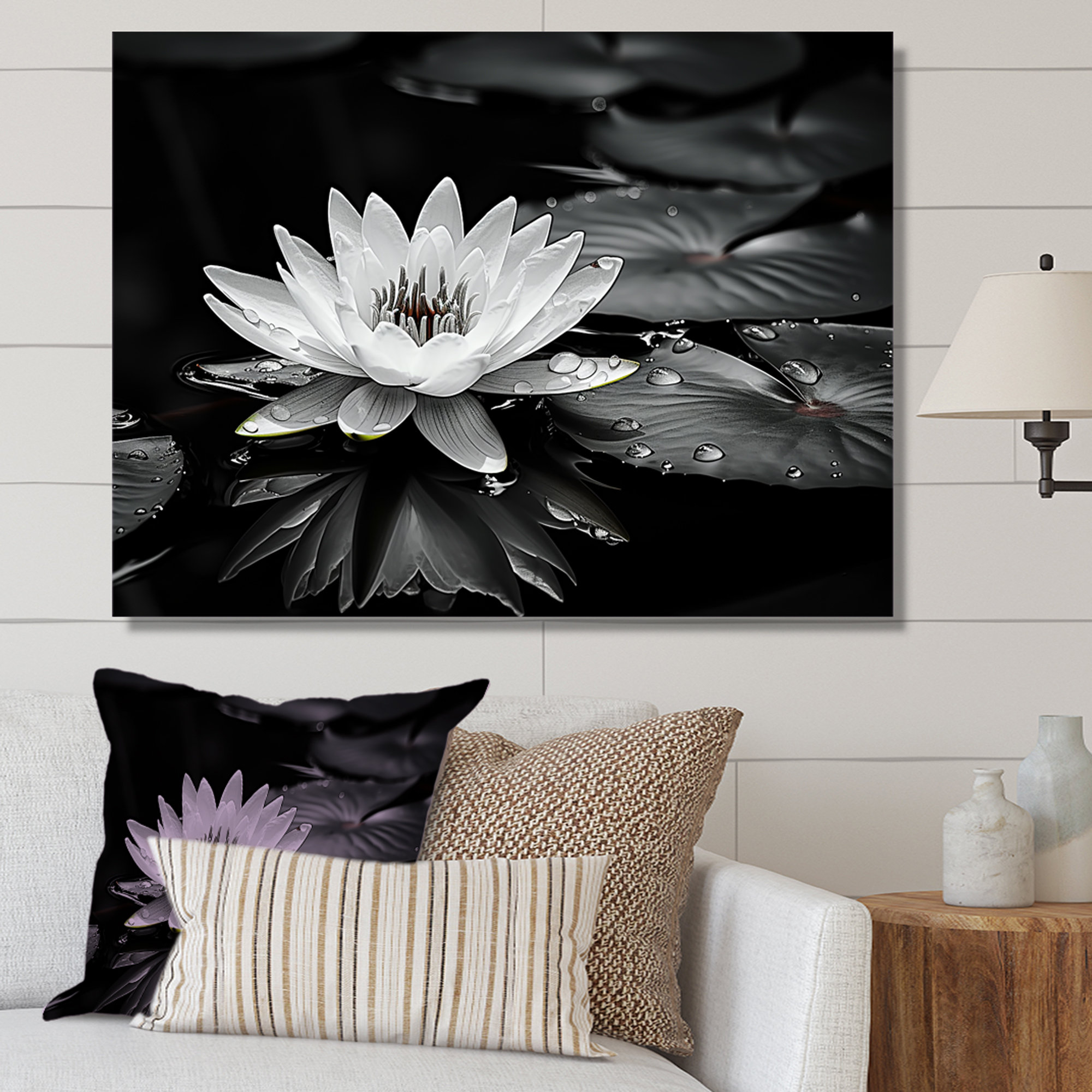 Dakota Fields Lotus Bloom Between The Lilly Pads On Canvas Print ...