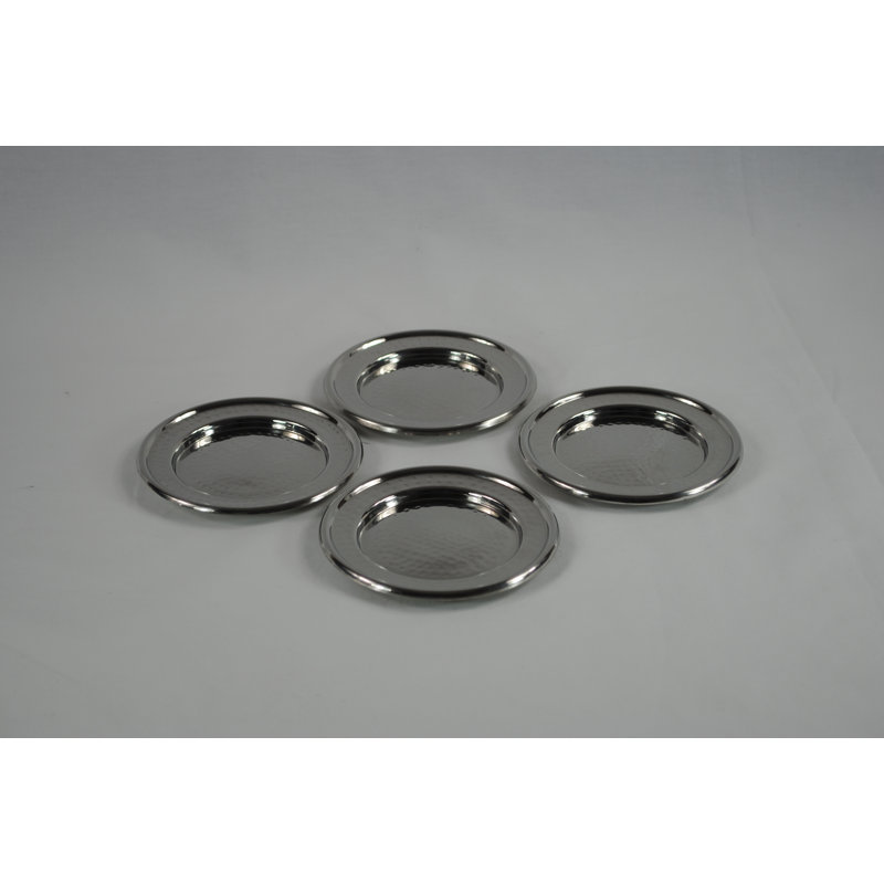 Ensemble de 4 sous-verres ronds martelés