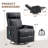 24.8" Wide Modern Manual Swivel Rocking Small Recliner Chair With 8-Point Massage Heating & Side Storage Pocket