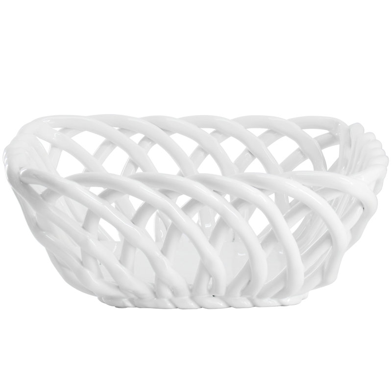 Bol de service blanc en dolomite 9 pouces Ebern Designs