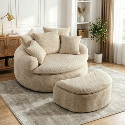 Chaise longue surdimensionnée avec repose-pieds 53,15 po