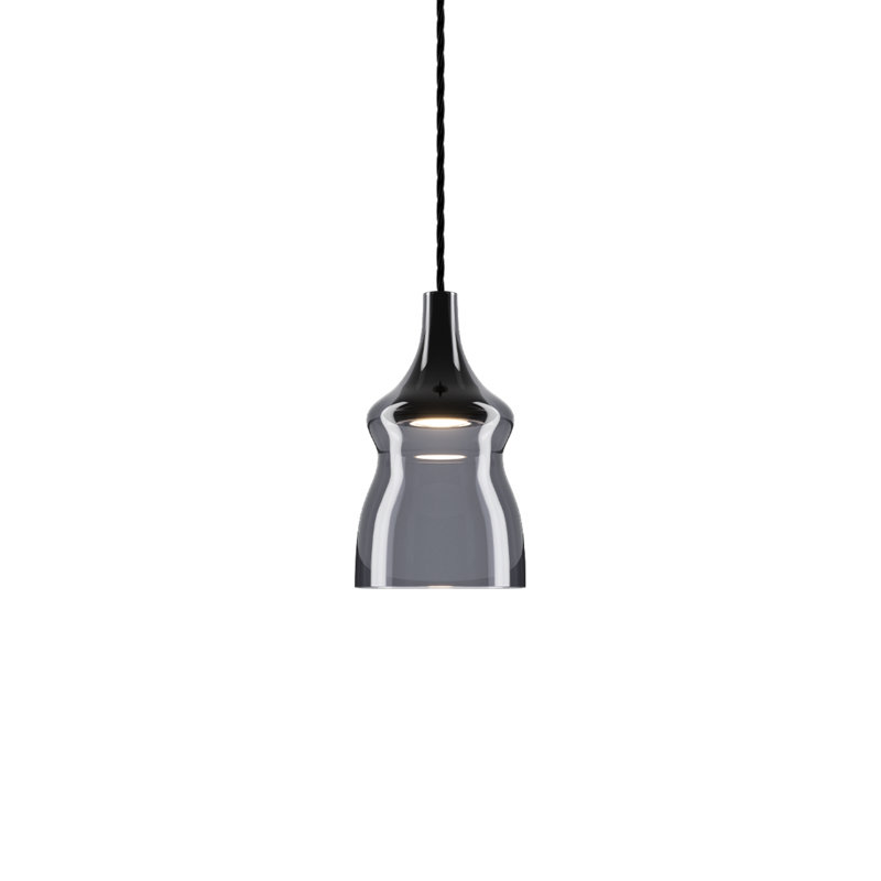Lodes Nostalgia Suspension Lamp Black Cable Line-V, Glossy Smoke