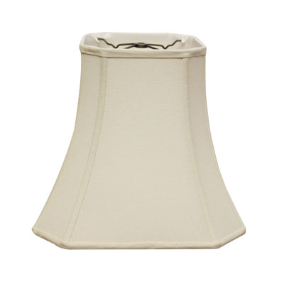 Natural Linen Cut Corner Square Bell Softback Table Lamp Shade with Washer Fitter, 9" Top x 16" Bottom x 13" Height - Modern Neutral Lighting Accessory