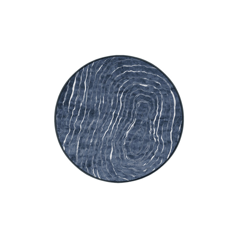 Machine Washable Gray Area Rug, Round 6'