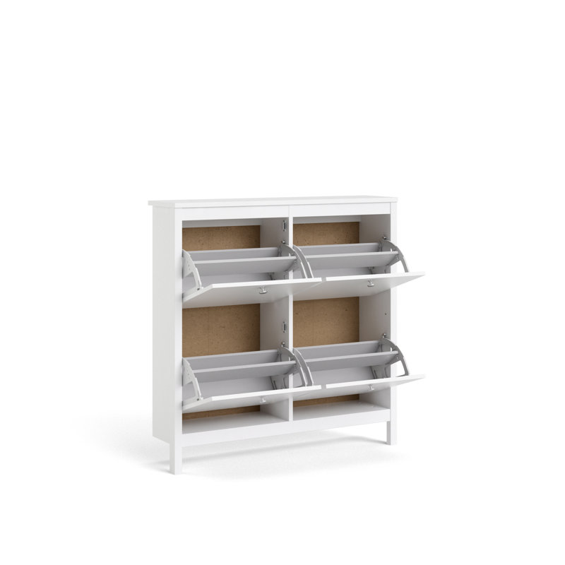 Cotham 16 Pair Flip Down Shoe Storage, White